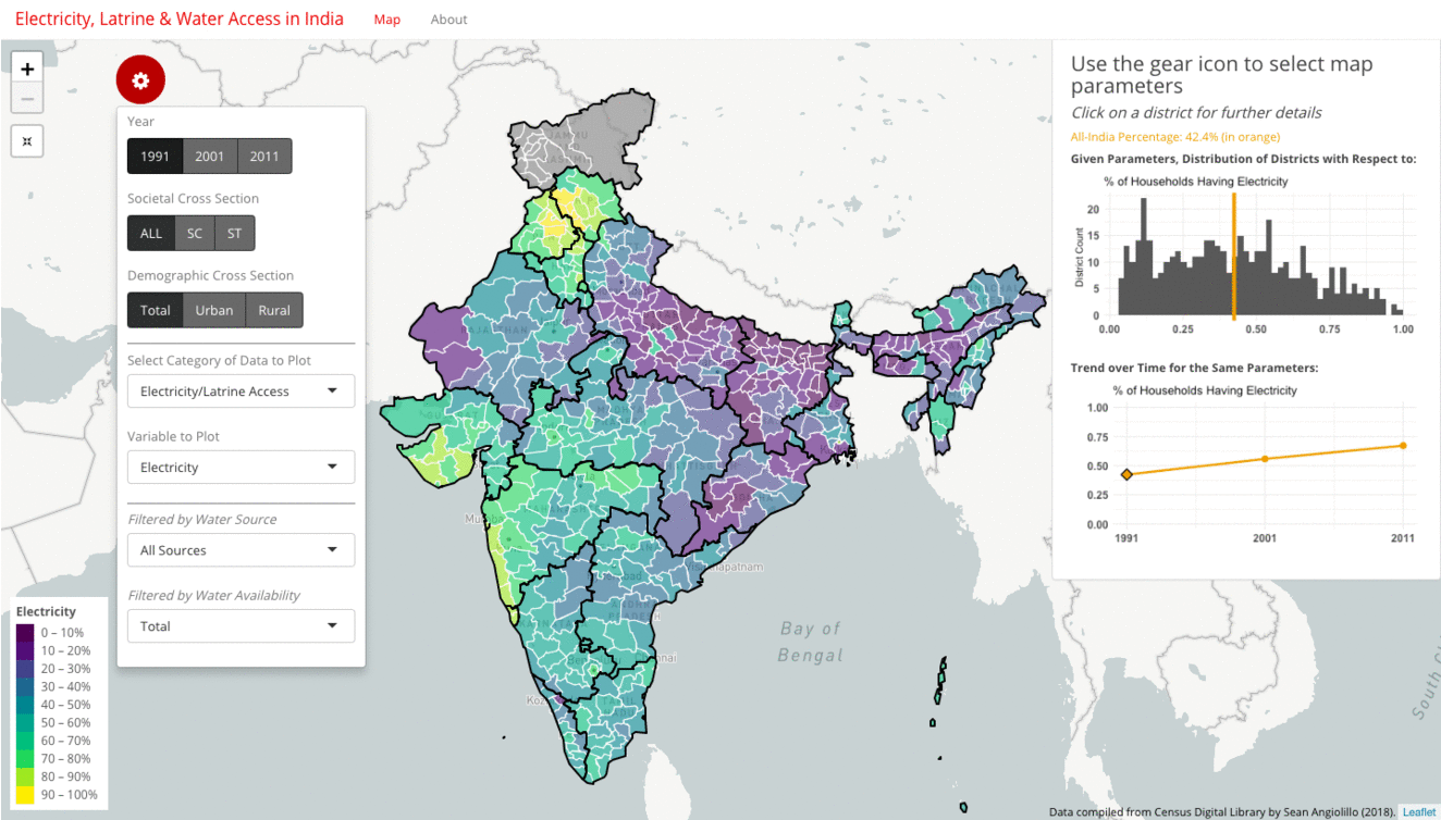 R Shiny Map Examples Using Shiny To Explore Electricity, Latrine & Water Access In India - Atlan  | Humans Of Data