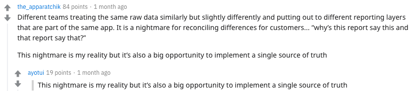 Another conversation from reddit on data problems