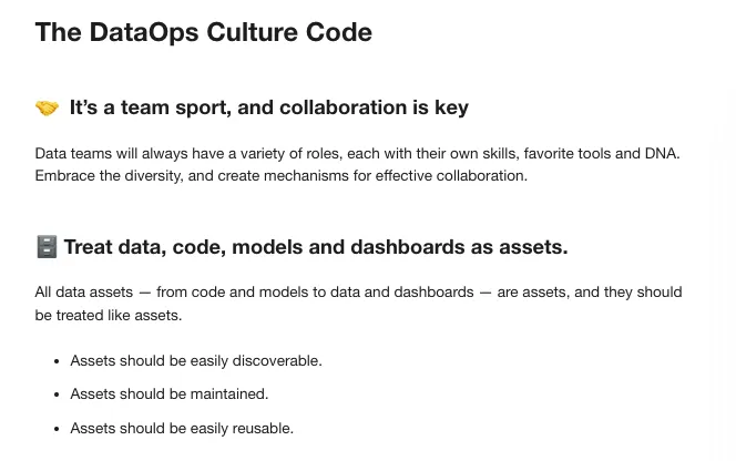 Atlan's DataOps Culture Code